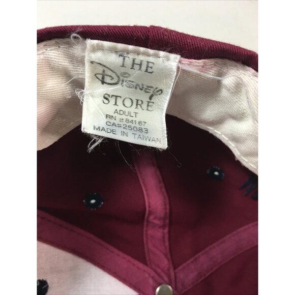 Disney  Vintage Mickey Mouse Embroidered Logo Snapback Hat Burgundy Disney Hat - Picture 11 of 12